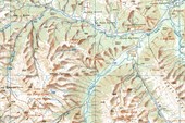 Общая карта области похода Архыз с тропами